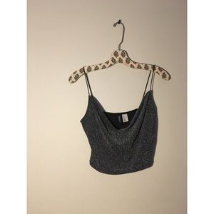 H&M silver tank with scoop neck